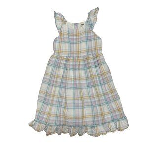 Carter’s Girls Pastel Plaid Ruffle Dress | Size 5T | Spring Easter Party Outfit